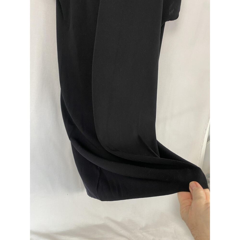 Misook Black Knit Dress Large V-Neck Stretch Short Sleeve Career Travel Classic - Picture 3 of 13